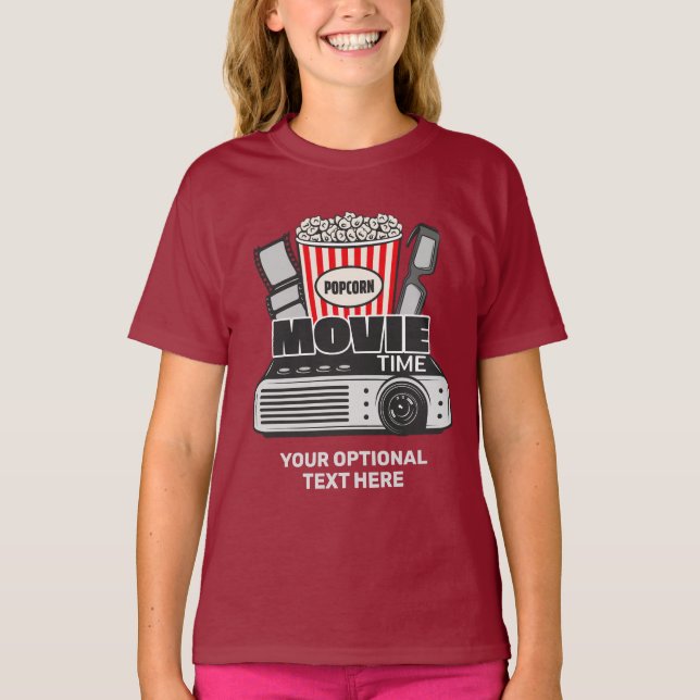 Anpassat namn och tid för textfilm t shirt (Framsida)