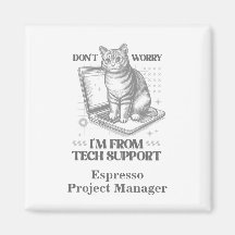 Anpassat namn och titel Tech Support Magnet