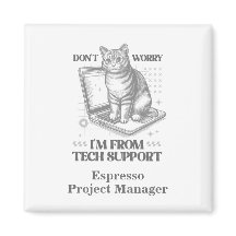 Anpassat namn och titel Tech Support Magnet