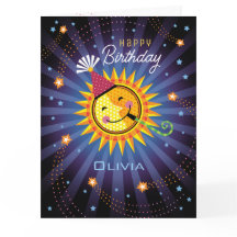 Anpassat namn Olivia Cute Birthday Card