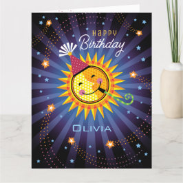 Anpassat namn Olivia Cute Birthday Card Tack Kort