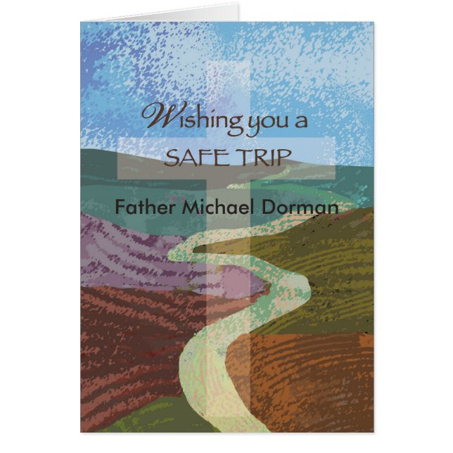 Anpassat namn Önska Säkra Resa, biskop, Religiösa  Hälsningskort (Framsidan)