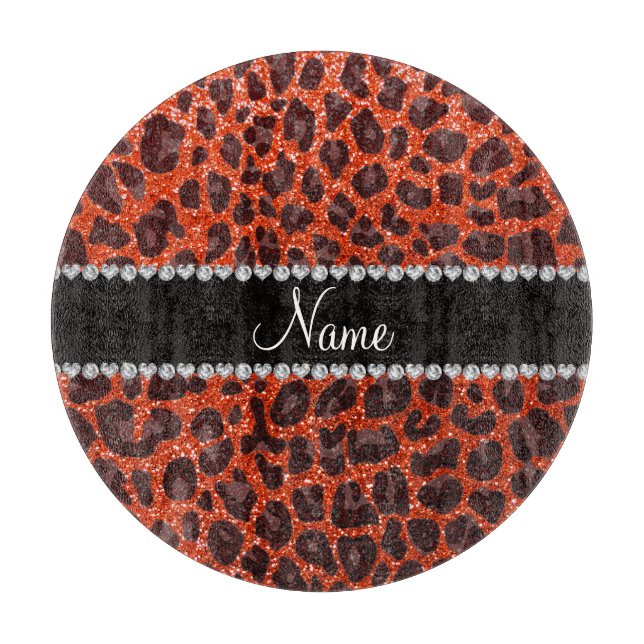 Anpassat namn orange glitter leopard (Framsidan)
