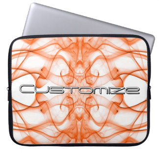 Anpassat Namn Orange Rök Symmetrisk Vit Laptop Fodral