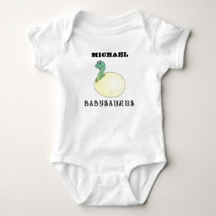 Anpassat namn på Cute Hatchling Dinosaur Baby Body T Shirt