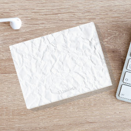 Anpassat namn på Faux Crinkled Papper Post-it Block