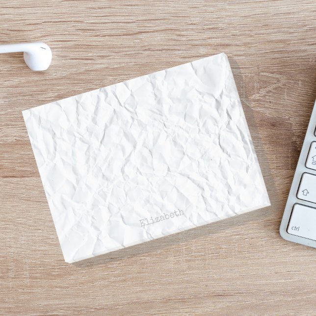 Anpassat namn på Faux Crinkled Papper Post-it Block (Skapare uppladdad)