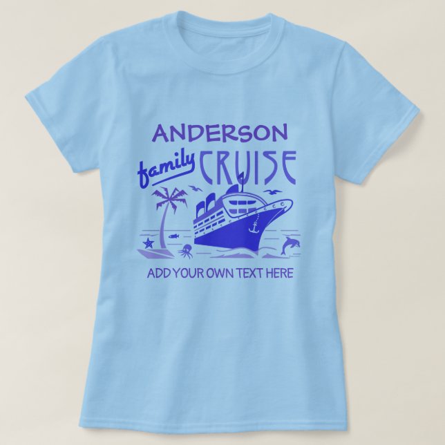 Anpassat namn på Frakten för kryssningsbyte i fami T-shirt (Design framsida)