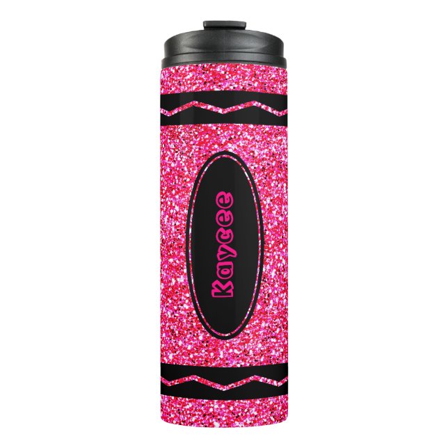 Anpassat namn på Glitter Crayon Drink Tumbler (Dri (Framsida)