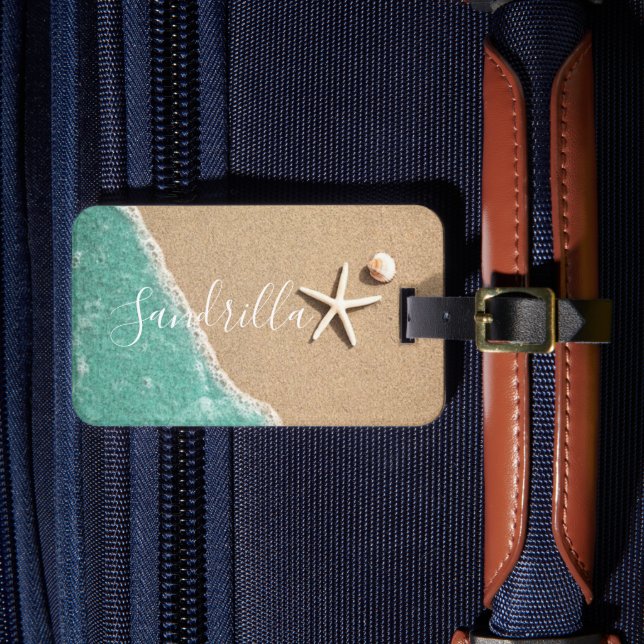 Anpassat namn på Hawaii Blue Sea & sandy-strand Bagagebricka (Framsida Insitu 4)