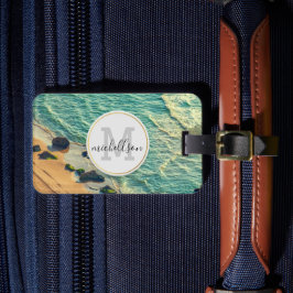 Anpassat namn på Hawaii Blue Sea & sandy-strand Bagagebricka
