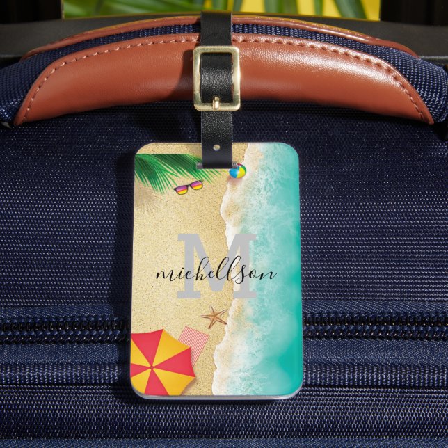 Anpassat namn på Hawaii Blue Sea & sandy-strand Bagagebricka (Framsida Insitu 2)