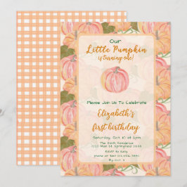 Anpassat namn på höstpumpa första födelsedag inbjudningar