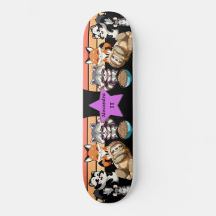 Anpassat namn på katalog-djur mini skateboard bräda 18,5 cm