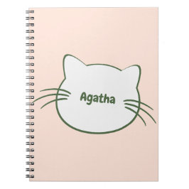Anpassat Namn på Kattformad Design Anteckningsbok