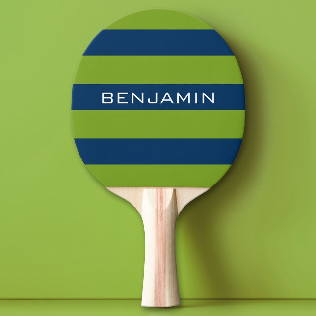 Anpassat namn på Rand för marin blått och Lime Gre Pingisracket (Custom Ping Pong Paddle)