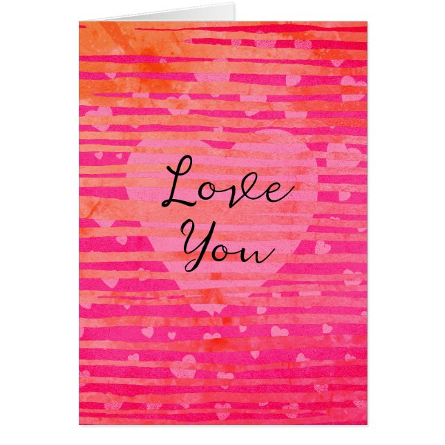 Anpassat namn på Rosa Hjärtar på Alla hjärtans dag Hälsningskort (Framsidan)