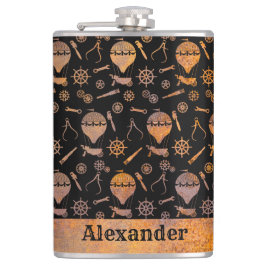 Anpassat namn på stora Steampunk Rusty Balloons-te Fickplunta