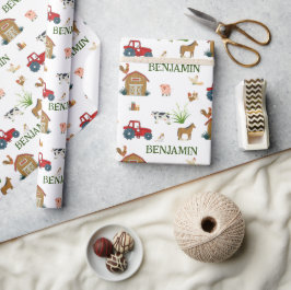 Anpassat namn på vattenfärgsgrupp Fågeldagsdjur Presentpapper