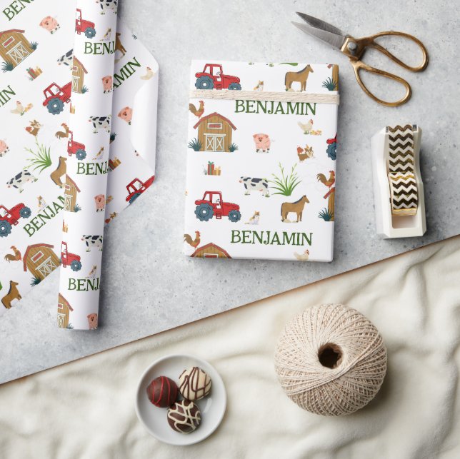 Anpassat namn på vattenfärgsgrupp Fågeldagsdjur Presentpapper (Hantverk)