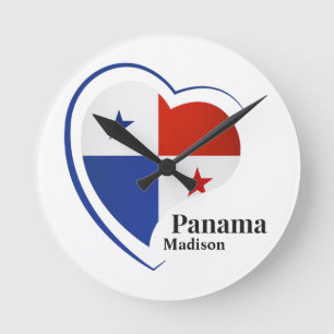 Anpassat namn Panama Kärlek Rund Klocka