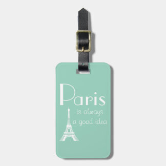 Anpassat namn Paris är alltid en bra idé grön Bagagebricka