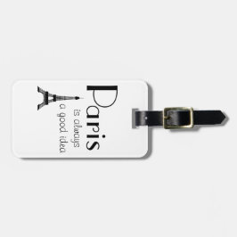 Anpassat namn Paris är alltid en bra idé White Bagagebricka