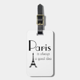 Anpassat namn Paris är alltid en bra idé White Bagagebricka