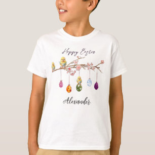 Anpassat namn Påskägg Baby Chick Glad påsk T Shirt