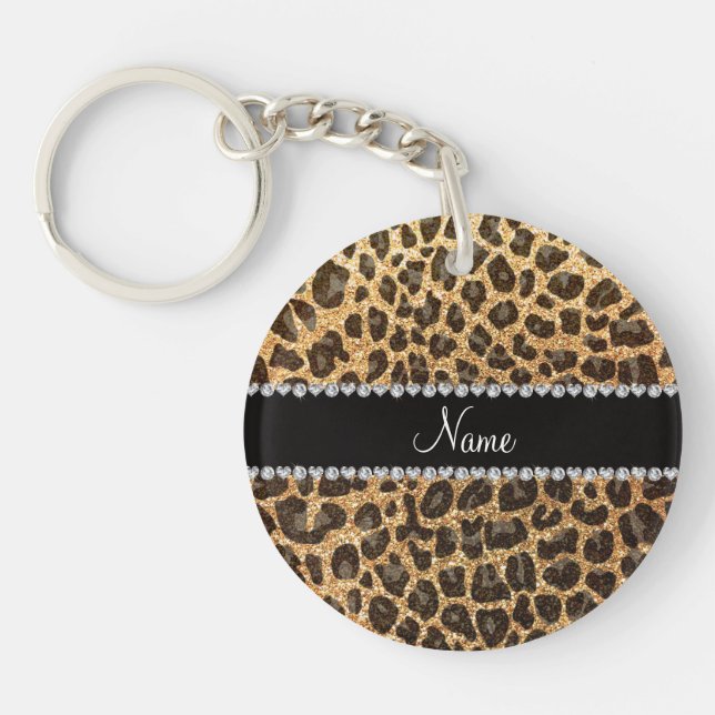 Anpassat namn Pastel gult glitter leopard print (Framsidan)