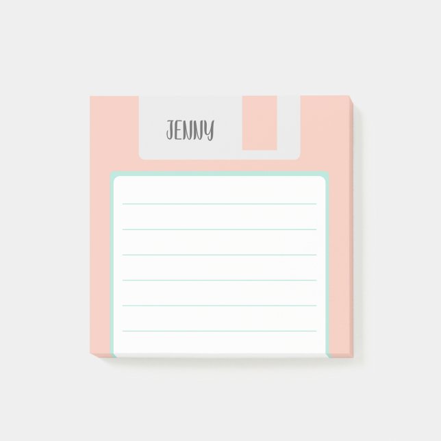 Anpassat Namn Pastell Färgad Floppdisk, Y2K Esteti Post-it Block (Skapare uppladdad)