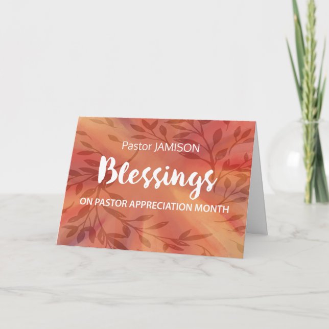 Anpassat namn Pastor Appreciation Month Välsignels Kort (Framsida)