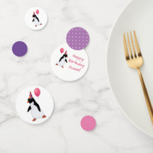 Anpassat namn Penguin Bord Confetti