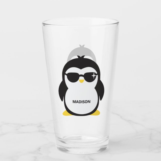 Anpassat namn Penguin pint-glas Glaskopp (Framsida)