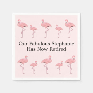 Anpassat Namn Pensionärsfest Rosa Flamingo Pappersservett