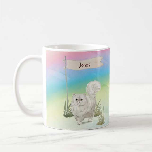 Anpassat namn Persian Cat Pet Kaffemugg (Vänster)