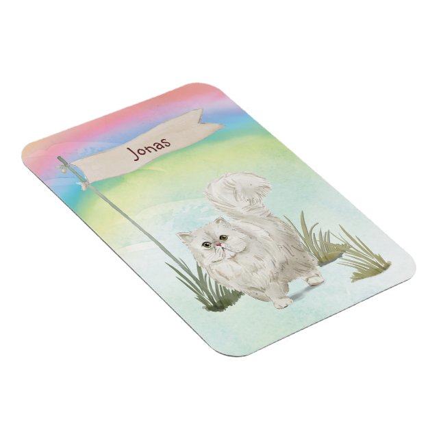Anpassat namn Persian Cat Pet Magnet (Högersidan)