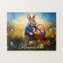 Anpassat namn Peter-Påskhare med Påskägg Pussel