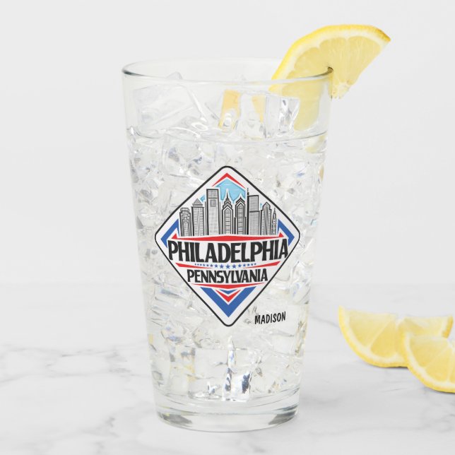 Anpassat namn Philadelphia Pennsylvania Glaskopp (Bakside Is)