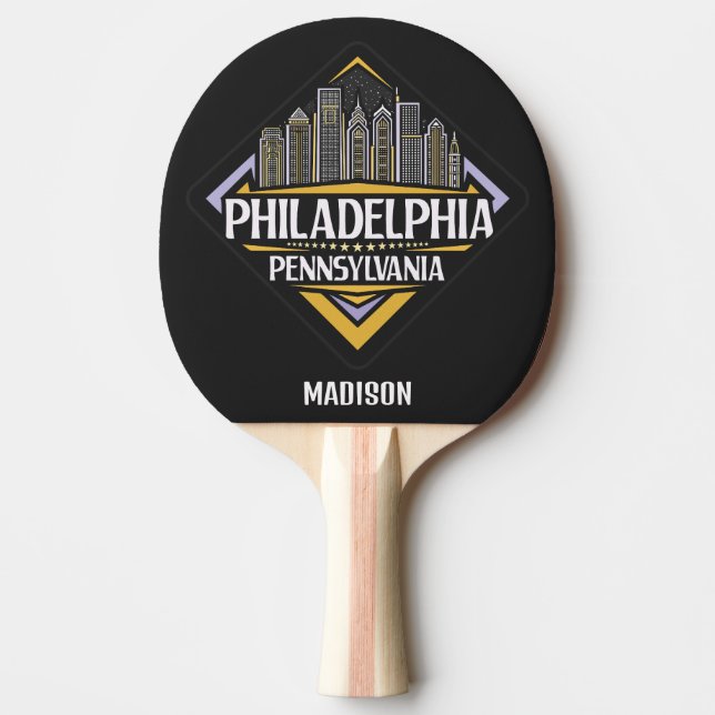 Anpassat namn Philadelphia Pennsylvania Pingisracket (Framsidan)