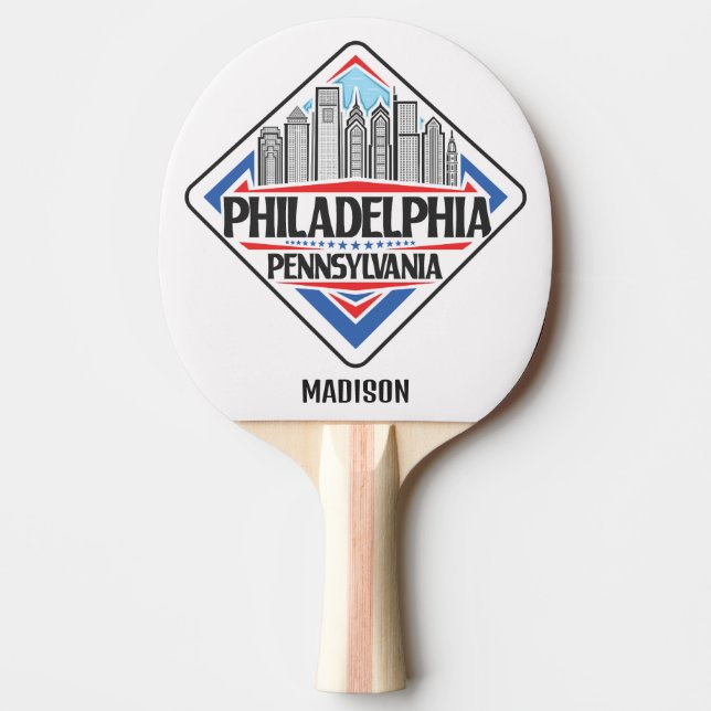 Anpassat namn Philadelphia Pennsylvania Pingisracket (Framsidan)