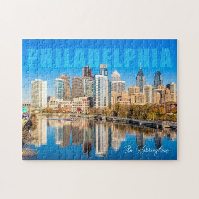 Anpassat namn Philadelphia Pennsylvania Pussel (Horisontell)