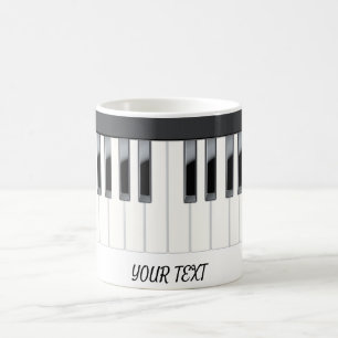 Anpassat namn Piano Nycklar Tangentbord Kaffemugg