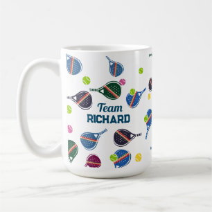 Anpassat namn Pickleball Sports Team färgstark Kaffemugg
