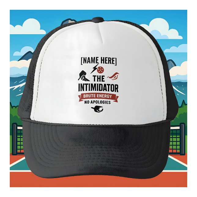 Anpassat Namn Pickleball Trucker Keps The Intimida (PICKLEBALL PERSONALIZED NAME TRUCKER HAT)