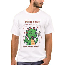 Anpassat namn Pixel Dragon Tee - Retro 8-bitars Cu