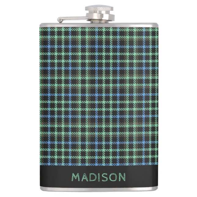 Anpassat namn Plaid / Tartan-mönster Fickplunta (Framsidan)
