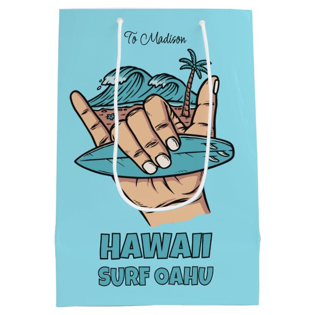 Anpassat Namn & Plats Surf Shaka (Baksidan)