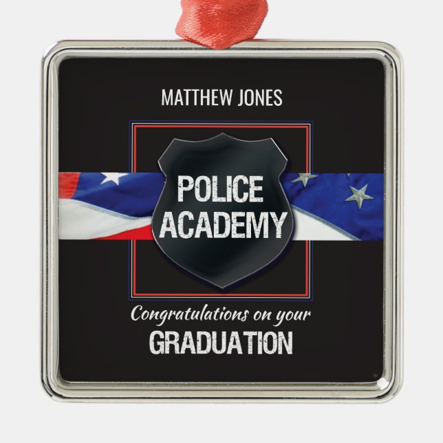 Anpassat namn, polisakademin Studenten Julgransprydnad Metall (Framsidan)