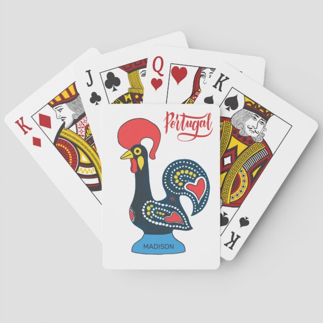 Anpassat namn Portugals Tupp Casinokort (Baksidan)